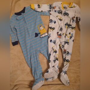 Blue and White Baby Footed Pajamas